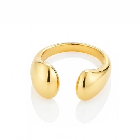 ⁨Pierścionek stal chirurgiczna platerowana 14k złotem, regulowany PST989⁩ w sklepie Wasserman.eu