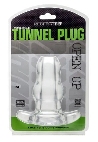 ⁨Perfect Fit Double Tunnel Plug Medium Clear - Zatyczka tunelowa średnia, przezroczysta⁩ w sklepie Wasserman.eu