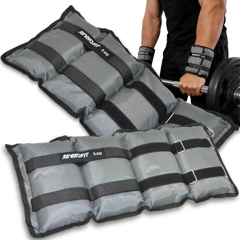 ⁨OBCIĄŻENIE NA PRZEGUBY SZARE 10KG (2x5KG) ENERO FIT⁩ w sklepie Wasserman.eu