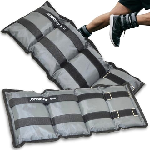 ⁨OBCIĄŻENIE NA PRZEGUBY SZARE 12KG (2x6KG) ENERO FIT⁩ w sklepie Wasserman.eu