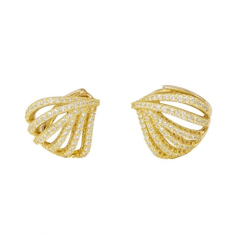 ⁨Kolczyki ze stali szlachetnej pozłacane 14k złotem KST3528⁩ w sklepie Wasserman.eu