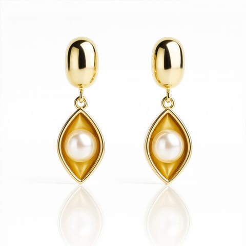 ⁨Kolczyki ze stali szlachetnej pozłacane 14k złotem, wiszące KST3521⁩ w sklepie Wasserman.eu