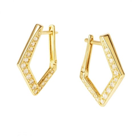 ⁨Kolczyki ze stali szlachetnej pozłacane 14k złotem, wiszące KST3517⁩ w sklepie Wasserman.eu