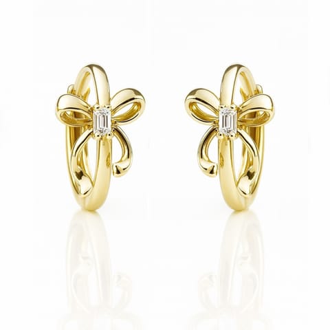 ⁨Kolczyki ze stali szlachetnej pozłacane 14k złotem, Kokardki KST3523⁩ w sklepie Wasserman.eu