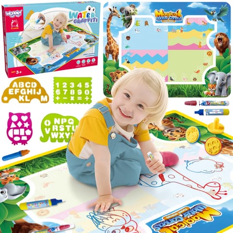 ⁨WOOPIE Mata Wodna do Malowania Safari Literki Cyferki⁩ w sklepie Wasserman.eu