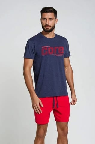 ⁨Piżama Oxford 38285-59X Granatowo-Czerwona (Rozmiar M)⁩ w sklepie Wasserman.eu