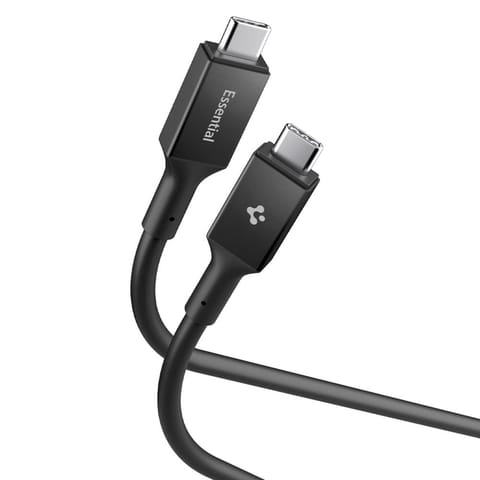 ⁨Spigen EB10020CC Essential - Kabel USB-C do USB-C PD 100W 2m (Czarny)⁩ w sklepie Wasserman.eu