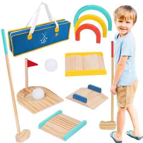 ⁨TOOKY TOY Drewniany Zestaw do Gry w Mini Golfa 13 el.⁩ w sklepie Wasserman.eu