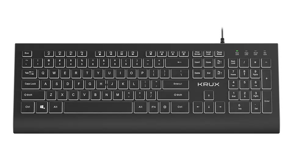 ⁨KRUX ERGO LINE wired black US keyboard⁩ at Wasserman.eu