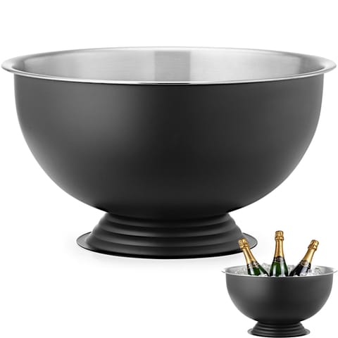 ⁨Misa do szampana ponczu stalowa 13 l śr. 393x214 mm - czarna⁩ w sklepie Wasserman.eu