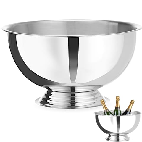 ⁨Misa do szampana ponczu stalowa 13 l śr. 393x214 mm - srebrna⁩ w sklepie Wasserman.eu