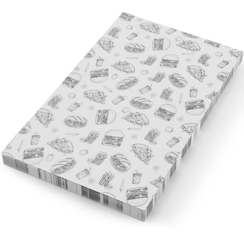 ⁨Papier pergaminowy do przekąsek frytek 25x35 cm wzór fast food - 500 szt.⁩ w sklepie Wasserman.eu