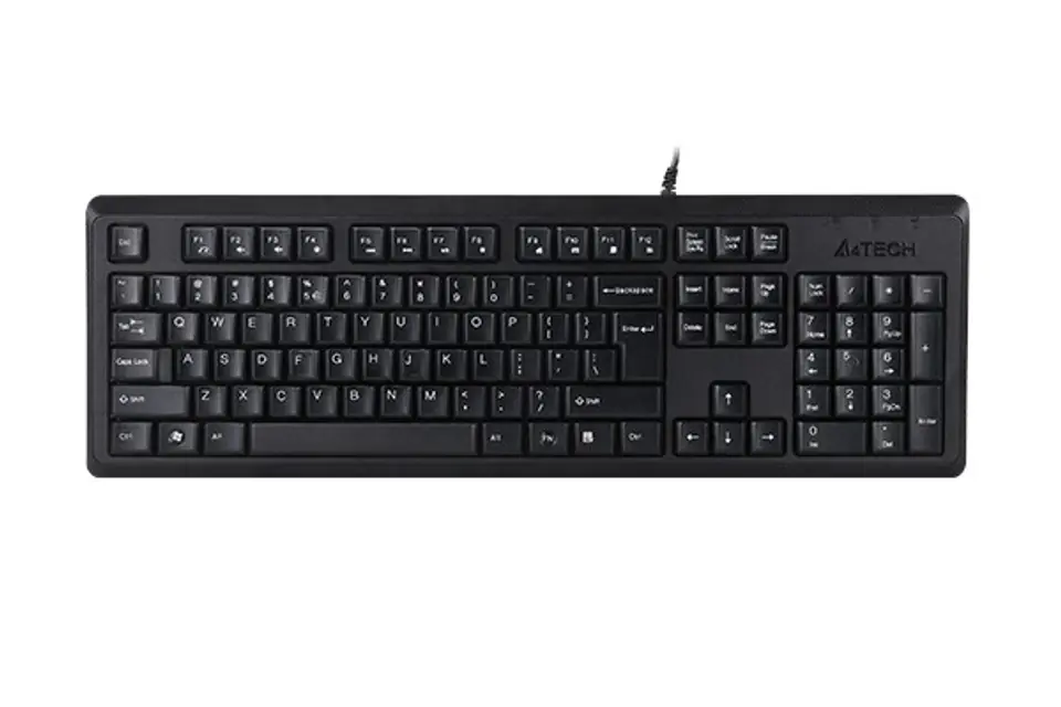 ⁨A4Tech KR-92 keyboard USB QWERTY English Black⁩ at Wasserman.eu