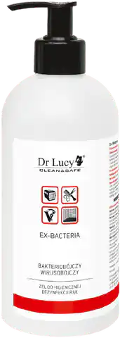 ⁨DR LUCY Nawilżający żel do czyszczenia i dezynfekcji skóry bez użycia wody [Ex-Bacteria] 500ml⁩ w sklepie Wasserman.eu