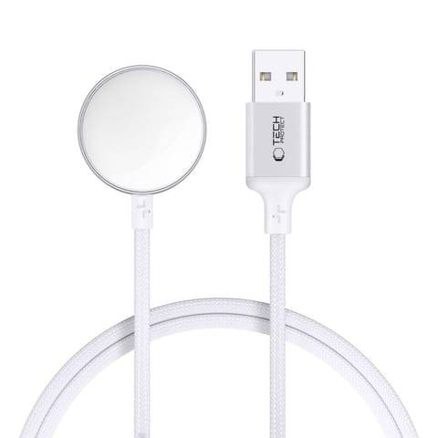 ⁨Ładowarka indukcyjna do zegarka Apple Watch USB-A 3W 1m - biała⁩ w sklepie Wasserman.eu