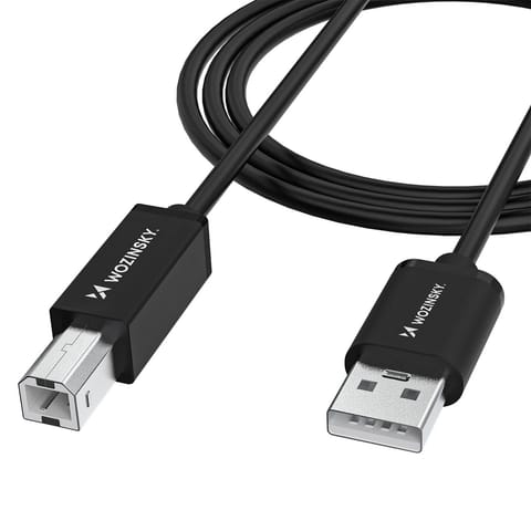 ⁨Kabel przewód do drukarki skanera USB-B - USB-A 480Mb/s 1m - czarny⁩ w sklepie Wasserman.eu