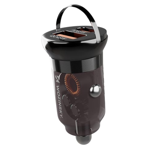 ⁨Ładowarka samochodowa USB-A USB-C PD QC 65W - czarna⁩ w sklepie Wasserman.eu