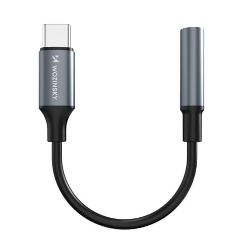 ⁨Adapter przejściówka USB-C - mini jack 3.5mm - czarny⁩ w sklepie Wasserman.eu