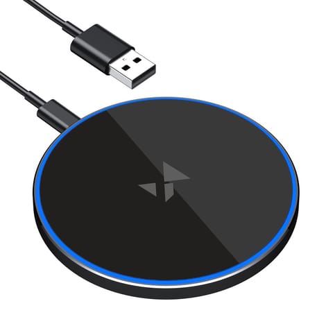 ⁨Ładowarka indukcyjna bezprzewodowa Qi z kablem USB-C 15W - czarny⁩ w sklepie Wasserman.eu