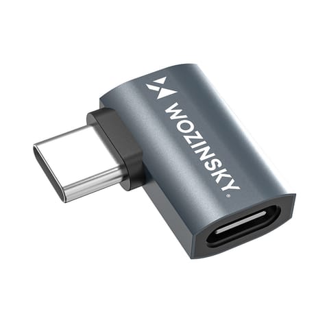 ⁨Adapter przejściówka kątowa boczna USB-C 40Gb/s 240W 8K OTG - szara⁩ w sklepie Wasserman.eu