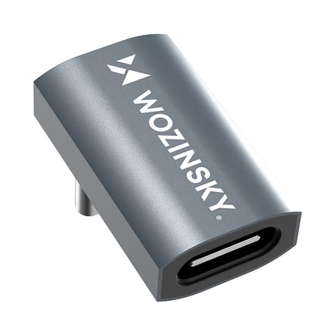 ⁨Adapter przejściówka kątowa USB-C 40Gb/s 240W 8K OTG - szara⁩ w sklepie Wasserman.eu