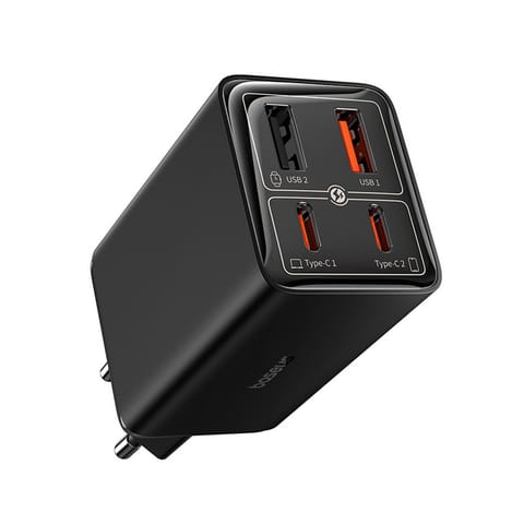 ⁨Ładowarka sieciowa GaN6 Pro 65W USB-C USB-A z kablem USB-C 100W 1m - czarna⁩ w sklepie Wasserman.eu