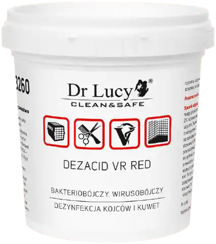 ⁨DR LUCY Preparat bakterio-, wiruso- i grzybobójczy w proszku [Dezacid VR red] 150g⁩ w sklepie Wasserman.eu