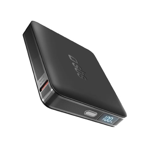 ⁨Powerbank z wyświetlaczem LCD 5000mAh USB-C 10W - czarny⁩ w sklepie Wasserman.eu