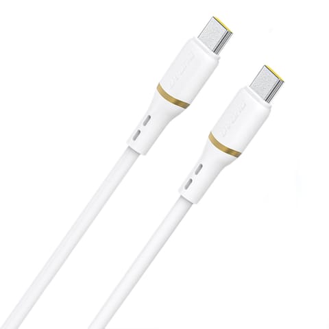 ⁨Kabel przewód silikonowy USB-C 60W 1m - biały⁩ w sklepie Wasserman.eu