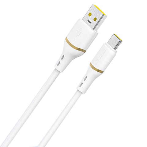 ⁨Kabel przewód silikonowy USB-A - USB-C 5A 1m - biały⁩ w sklepie Wasserman.eu