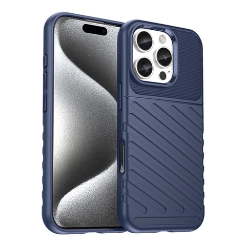 ⁨Etui silikonowy pancerny pokrowiec na iPhone 16e Thunder Case - niebieski⁩ w sklepie Wasserman.eu
