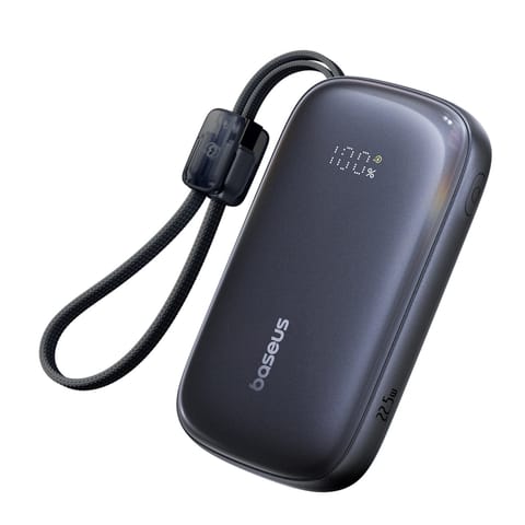 Powerbank 20000mAh 22.5W z wyświetlaczem kablem EnerFill FC21 Qpow 3 Ultra - czarny w sklepie Wasserman.eu