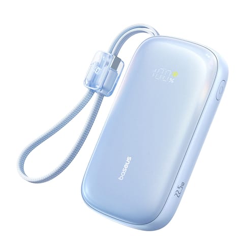 Powerbank 20000mAh 22.5W z wyświetlaczem kablem EnerFill FC21 Qpow 3 Ultra - niebieski w sklepie Wasserman.eu