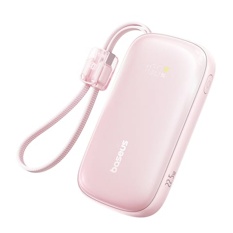 Powerbank 20000mAh 22.5W z wyświetlaczem kablem EnerFill FC21 Qpow 3 Ultra - różowy w sklepie Wasserman.eu