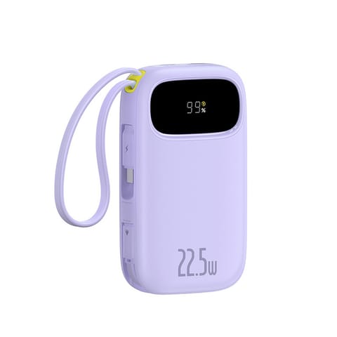 Powerbank 20000mAh 22.5W z wyświetlaczem kablem EnerFill FC21 Qpow 3 Ultra - fioletowy w sklepie Wasserman.eu