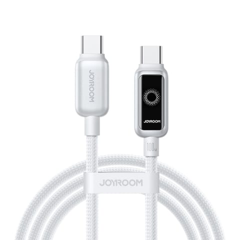 ⁨Kabel przewód w oplocie USB-C 100W 1.2m - biały⁩ w sklepie Wasserman.eu