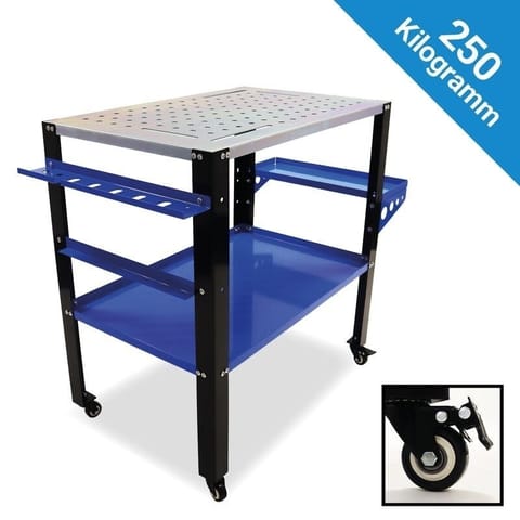 ⁨Profesjonalny stół warsztatowy/spawalniczy BITUXX na kółkach o nośności 250 kg - mobilny roboczy do spawania i montażu⁩ w sklepie Wasserman.eu