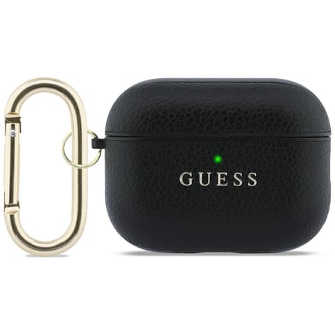 ⁨Etui Guess Grained Classic Logo do       AirPods Pro 3 czarny⁩ w sklepie Wasserman.eu