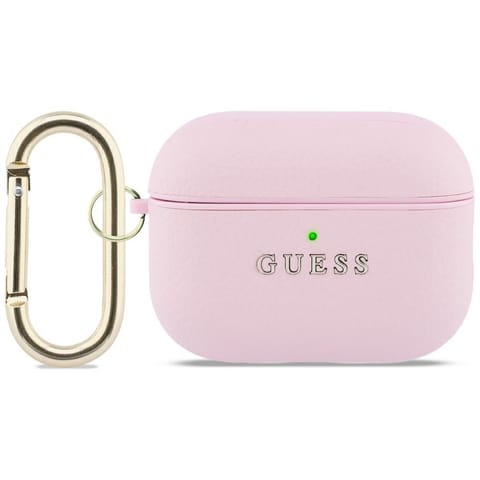 ⁨Etui Guess Grained Classic Logo do       AirPods Pro 3 różowy⁩ w sklepie Wasserman.eu