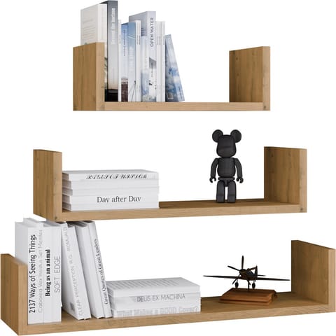⁨Półka Wisząca MOBI 3P Komplet 3x – Nowoczesne Półki Ścienne DĄB ARTISAN⁩ w sklepie Wasserman.eu