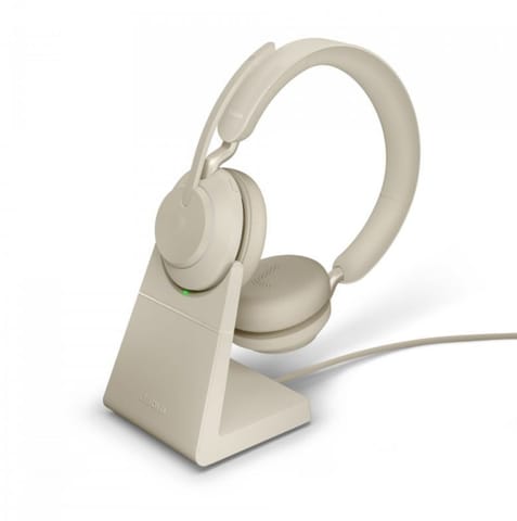 ⁨Słuchawki bezprzewodowe JABRA Evolve2 65 Stand Link380c MS Stereo Beżowy (Beżowy)⁩ w sklepie Wasserman.eu