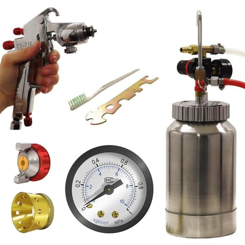 ⁨Pneumatyczny system natryskowy z metalowym zbiornikiem 2L i zestawem dysz⁩ w sklepie Wasserman.eu