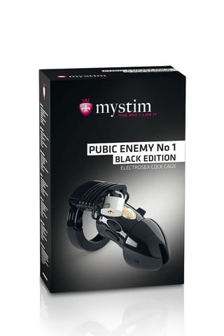 ⁨Mystim Pubic Enemy No 1 Black Edition - system kontroli intymnej z funkcją elektrostymulacji⁩ w sklepie Wasserman.eu