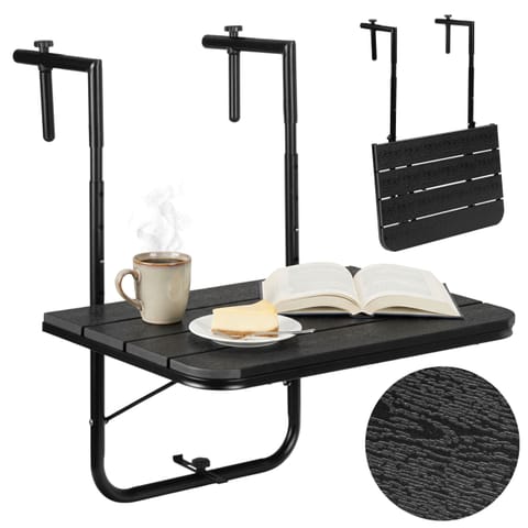 ⁨Stolik balkonowy składany ARETTO czarny⁩ w sklepie Wasserman.eu