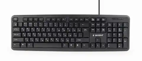 ⁨Gembird KB-U-103-RU keyboard USB QWERTY English,Russian Black⁩ at Wasserman.eu