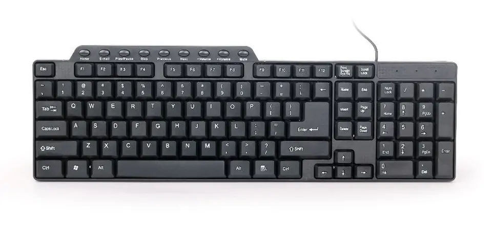 ⁨Klawiatura GEMBIRD KB-UM-104 (USB 2.0; (US); kolor czarny)⁩ w sklepie Wasserman.eu