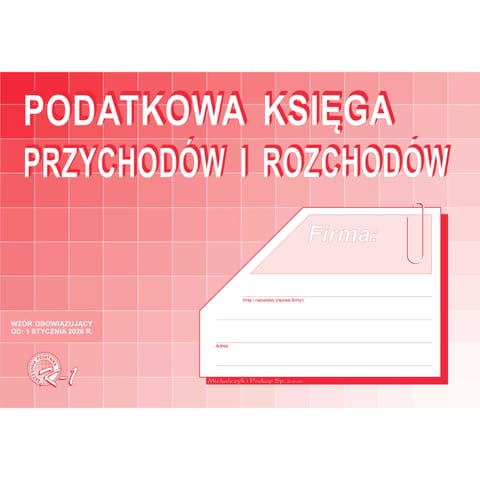 ⁨K-1 Podatkowa księga przychodów i rozchodów A4 (wzór obowiązujący od 01.01.2026) MICHALCZYK I PROKOP⁩ w sklepie Wasserman.eu
