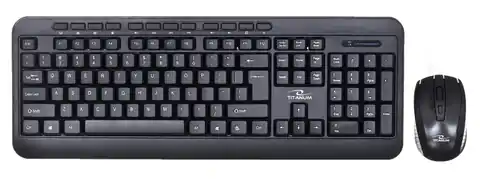 ⁨Zestaw klawiatura + mysz TITANUM AKRON TK109 (USB 2.0; kolor czarny; optyczna; 1600 DPI)⁩ w sklepie Wasserman.eu