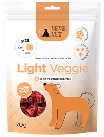 ⁨Paka Zwierzaka PEPE VET Przysmak funkcjonalny Light Veggie 70g⁩ w sklepie Wasserman.eu