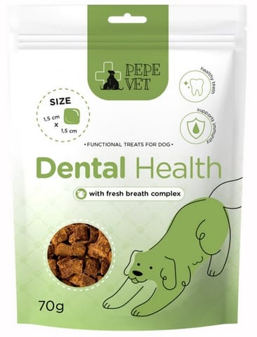 ⁨Paka Zwierzaka PEPE VET Przysmak funkcjonalny Dental Health 70g⁩ w sklepie Wasserman.eu